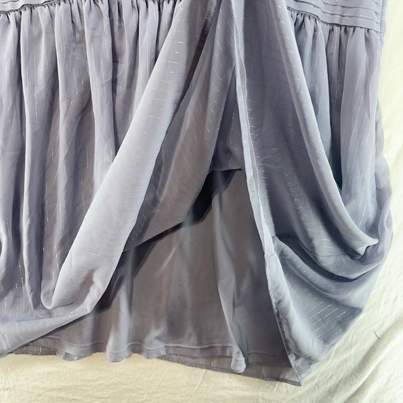 Modcloth Gray Silver Metallic Stripe Dress High Neck Keyhole Pocket Plus Size 4X - Picture 8 of 12